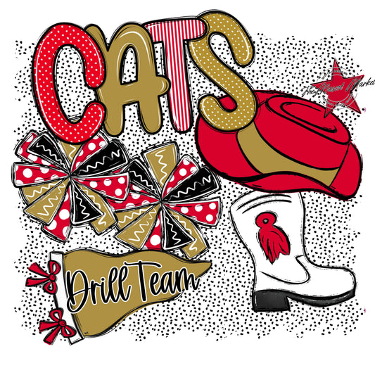 Cats Drillteam Spirit-Red & Gold
