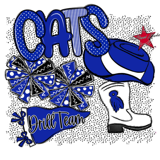 Cats Drillteam Spirit-Royal Blue