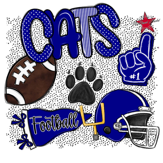 Cats Football Spirit-Blue