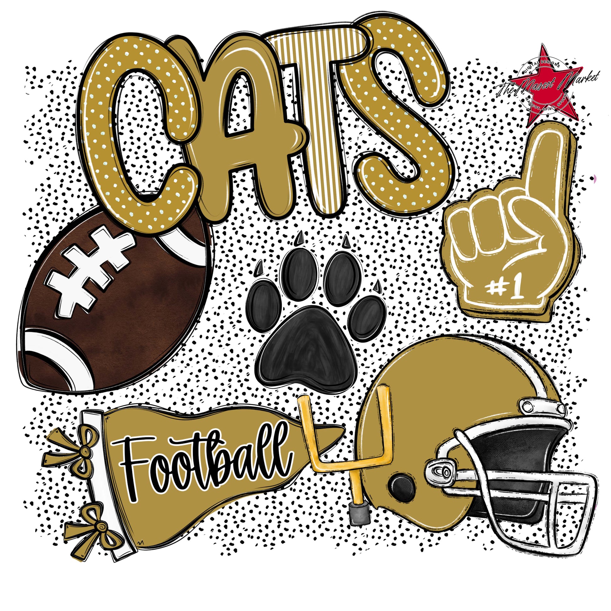 Cats Football Spirit-Gold