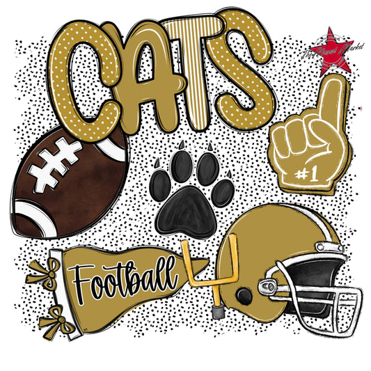 Cats Football Spirit-Gold