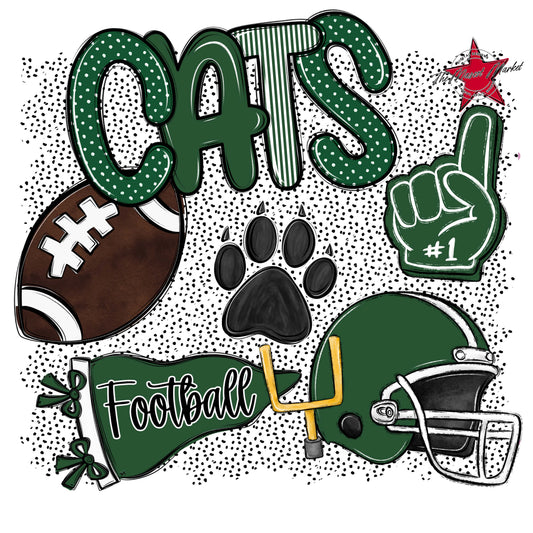 Cats Football Spirit-Green