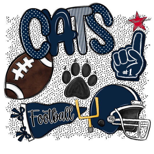 Cats Football Spirit-Navy
