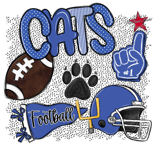 Cats Football Spirit-Off Blue