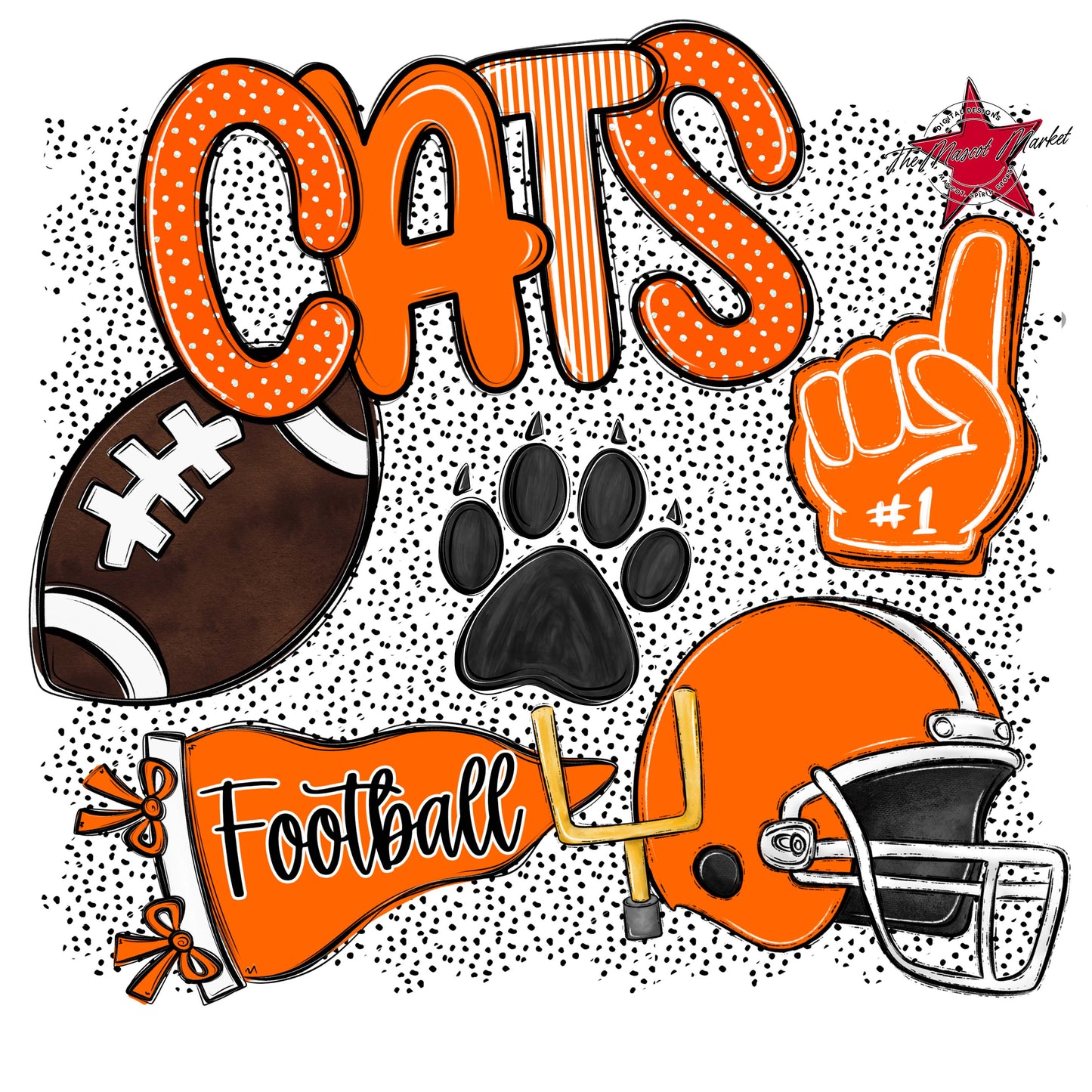 Cats Football Spirit-Orange