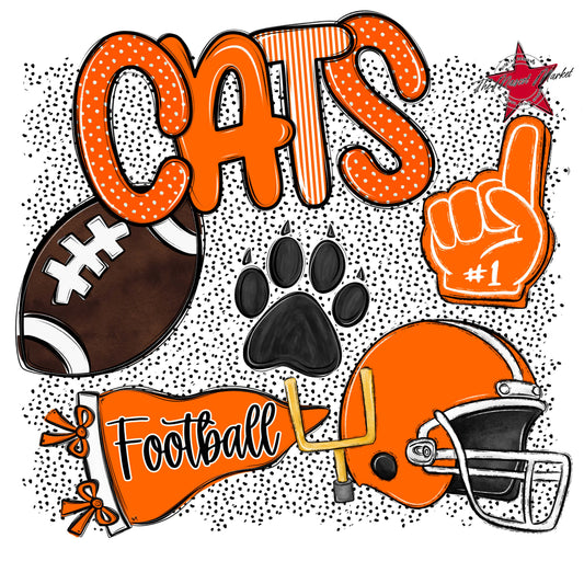 Cats Football Spirit-Orange