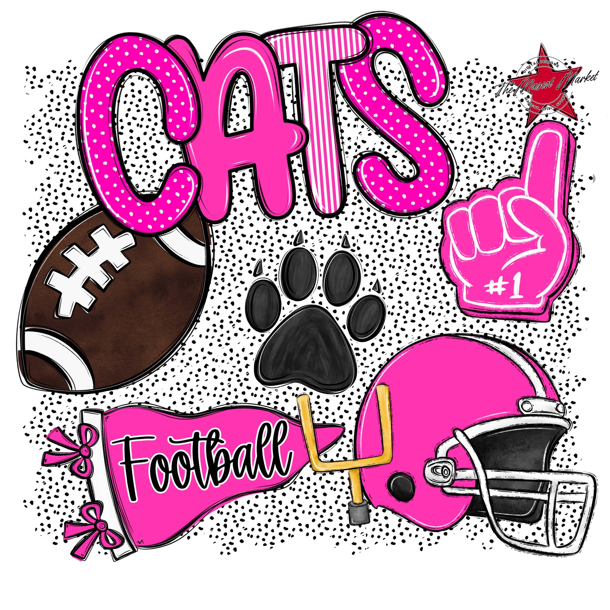 Cats Football Spirit-Pink