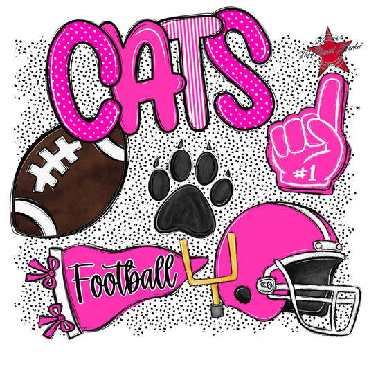 Cats Football Spirit-Pink