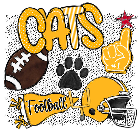 Cats Football Spirit-Yellow