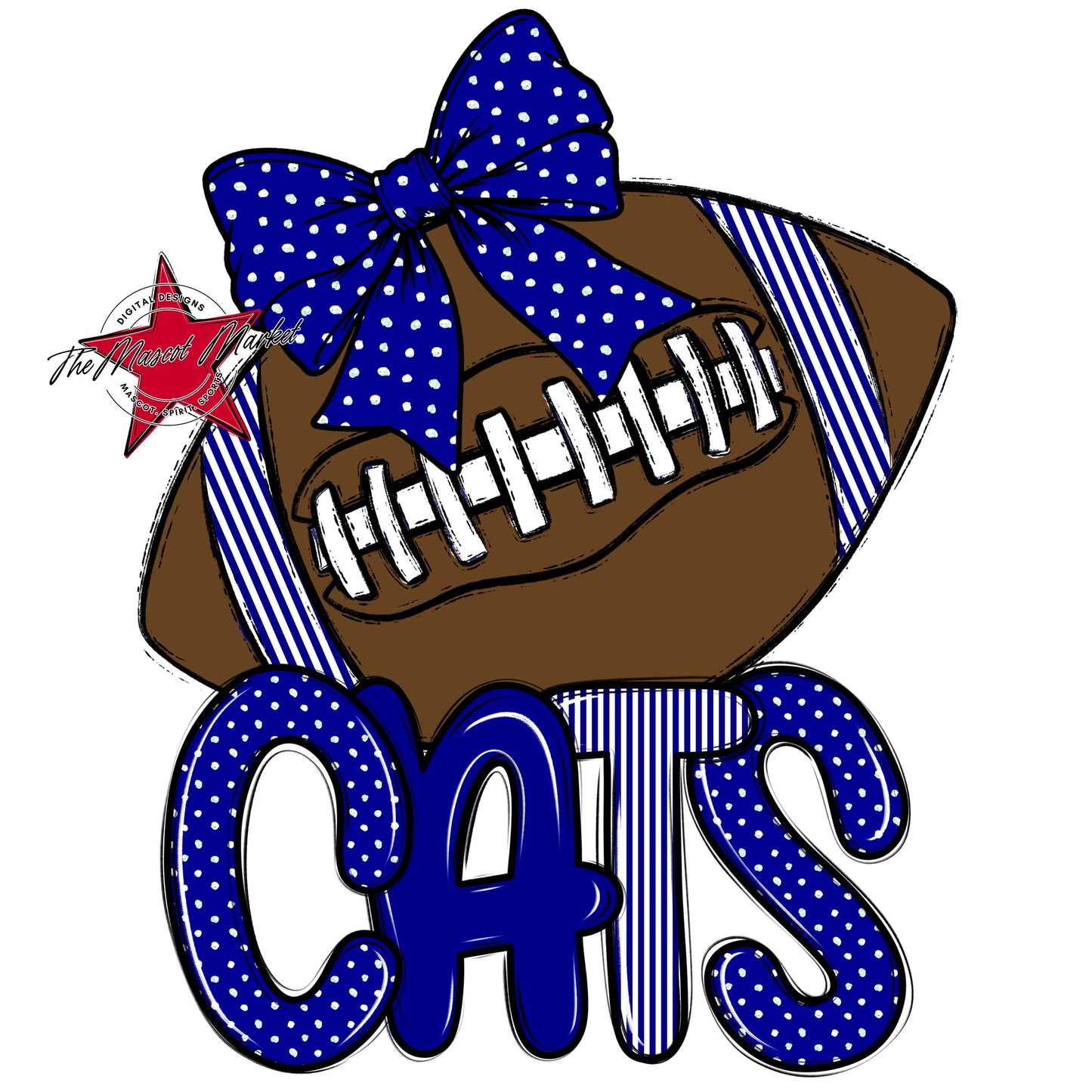 Cats Football Spirit Design-Blue