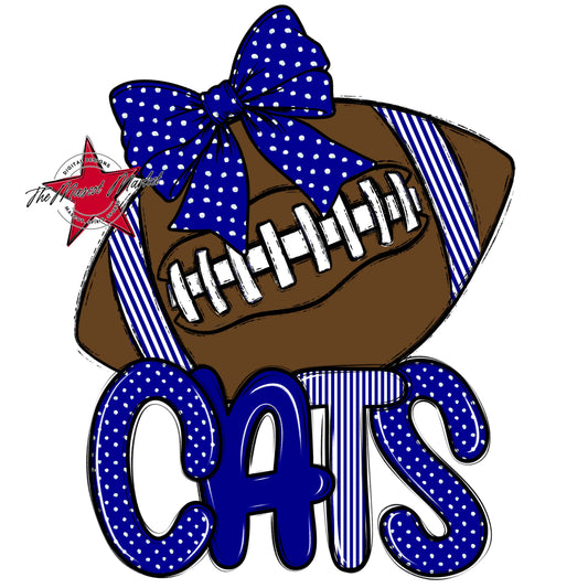 Cats Football Spirit Design-Blue