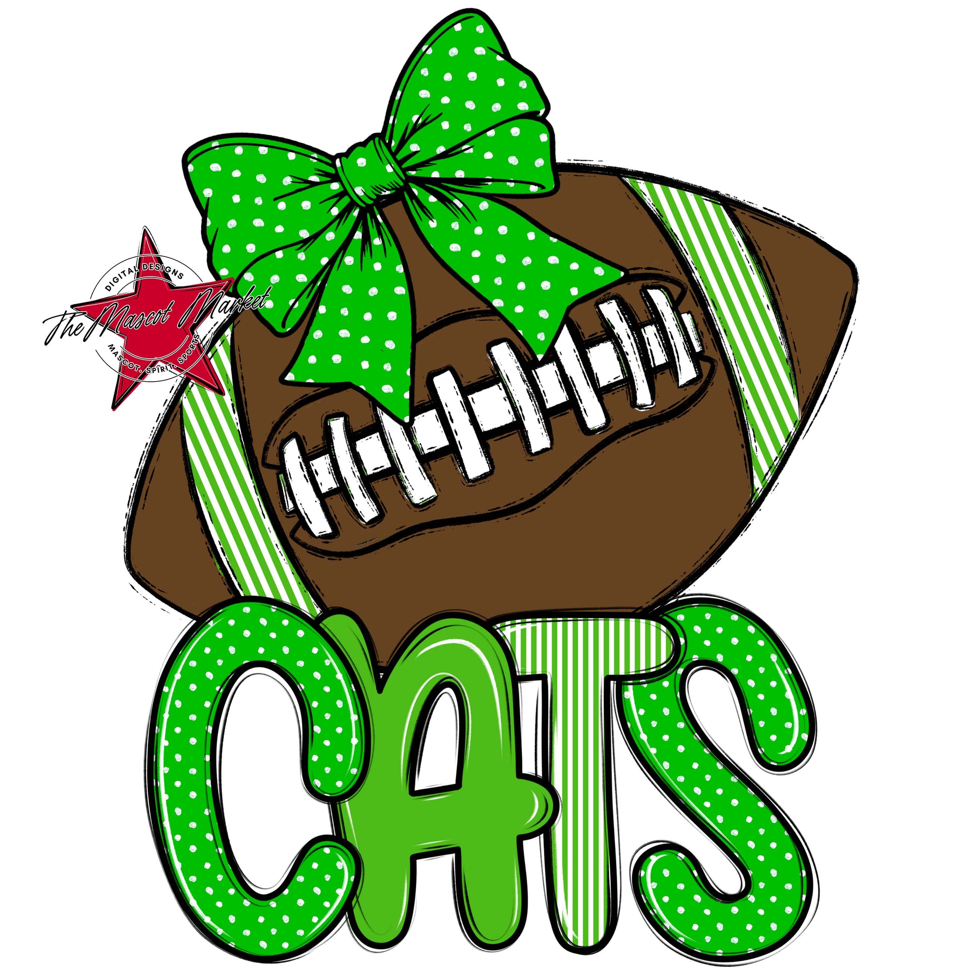 Cats Football Spirit Design-Bright Green