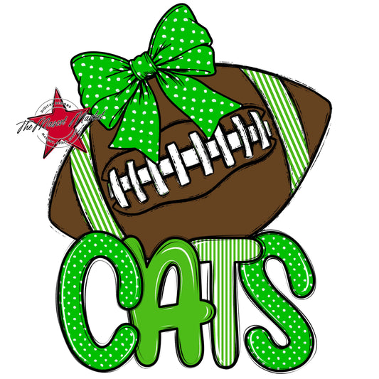 Cats Football Spirit Design-Bright Green