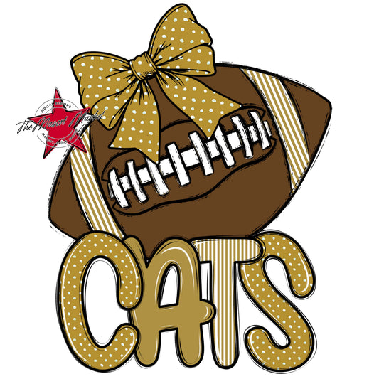 Cats Football Spirit Design-Gold