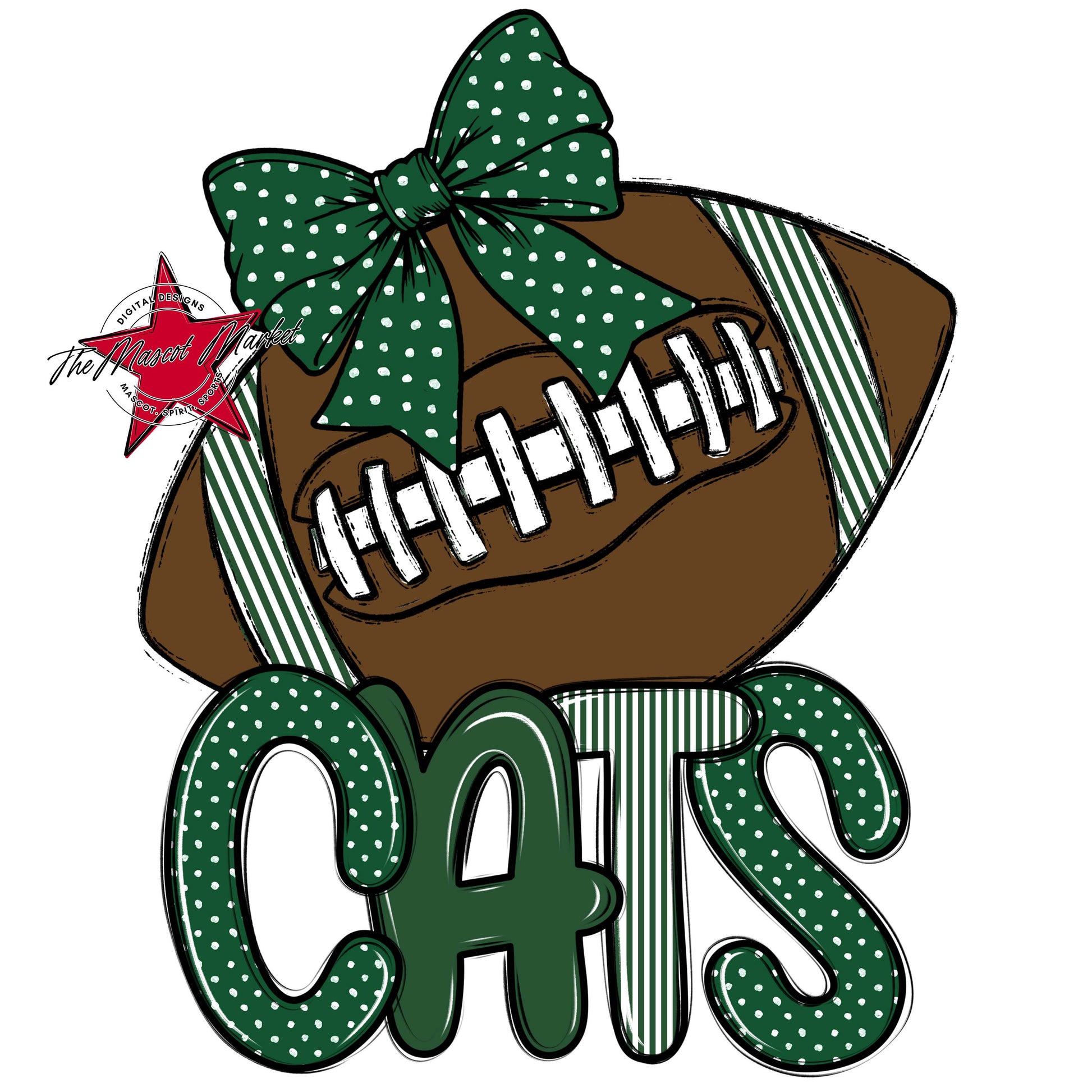 Cats Football Spirit Design-Green