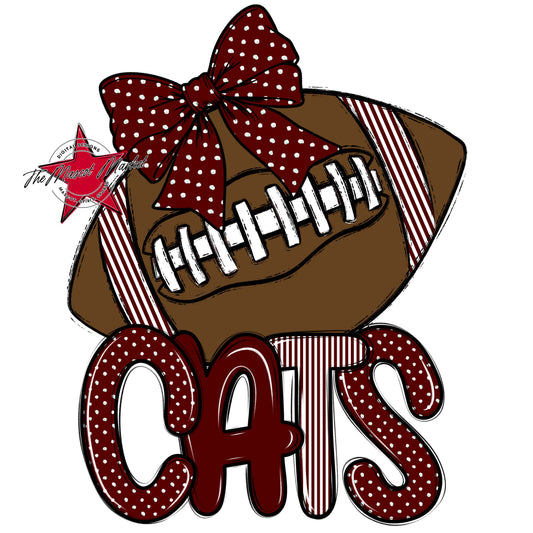 Cats Football Spirit Design-Maroon