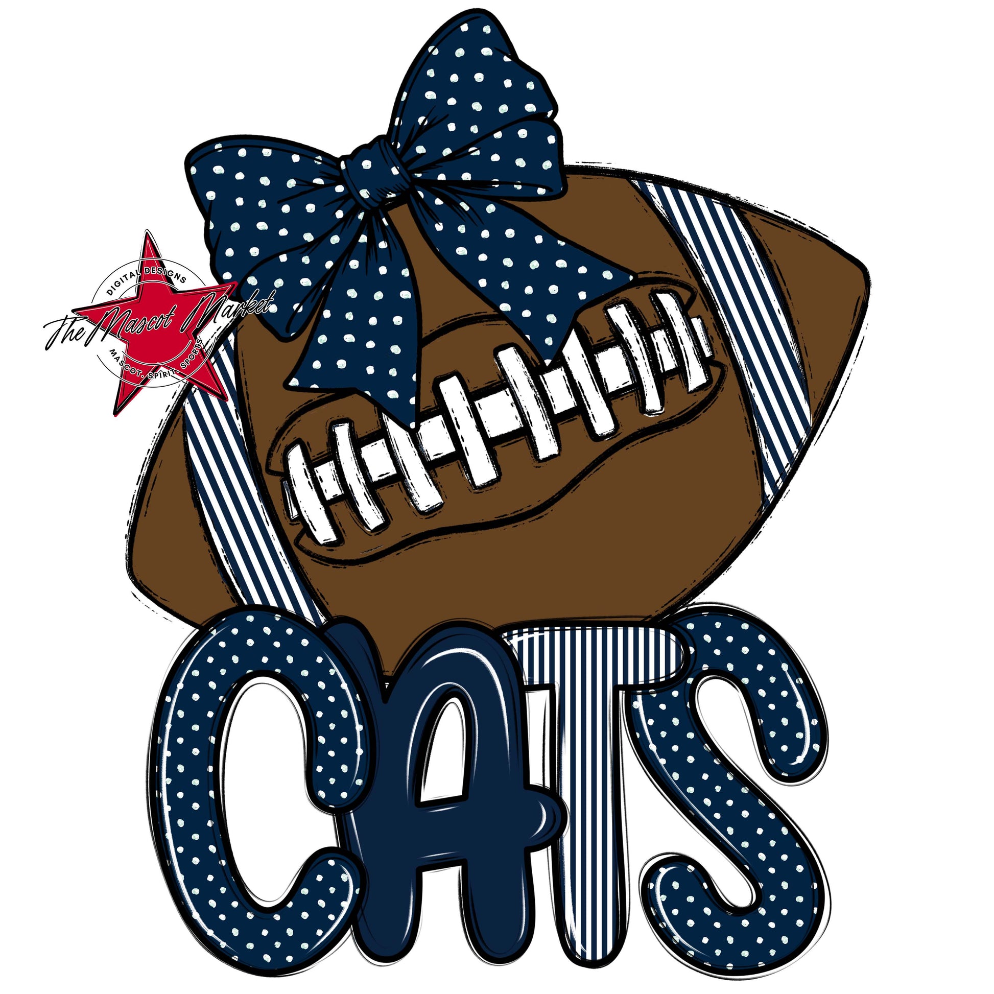 Cats Football Spirit Design-Navy
