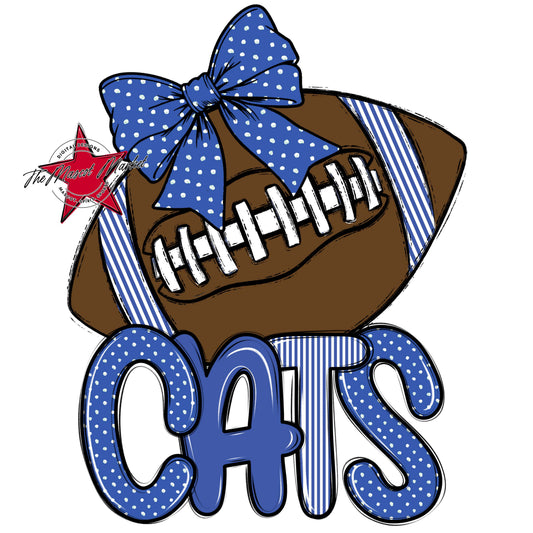 Cats Football Spirit Design-Off Blue