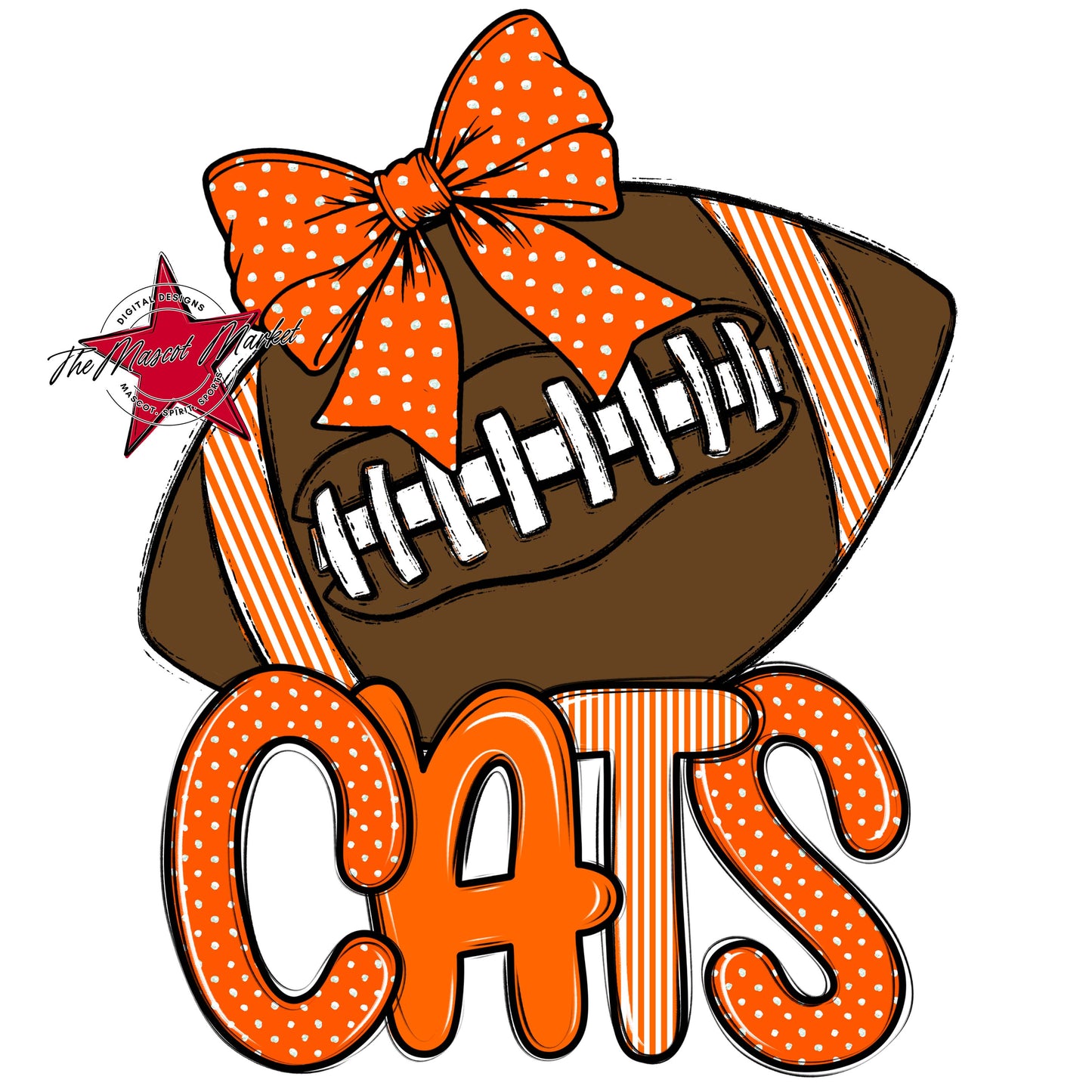 Cats Football Spirit Design-Orange