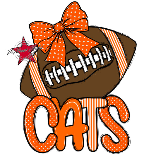 Cats Football Spirit Design-Orange