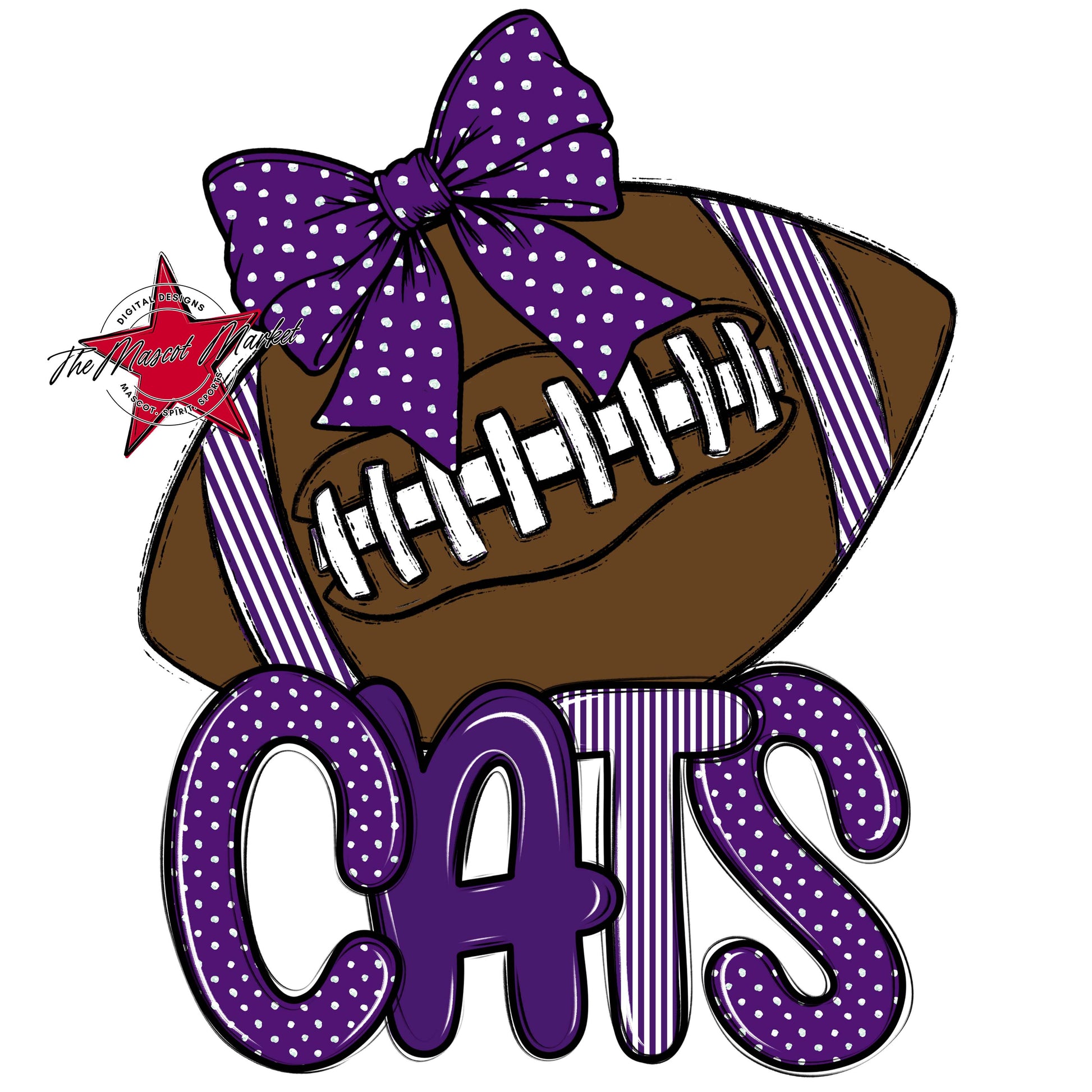 Cats Football Spirit Design-Purple