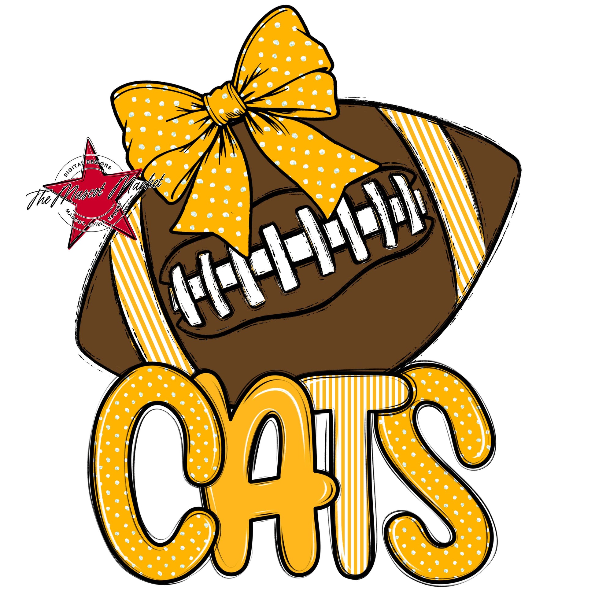 Cats Football Spirit Design-Yellow
