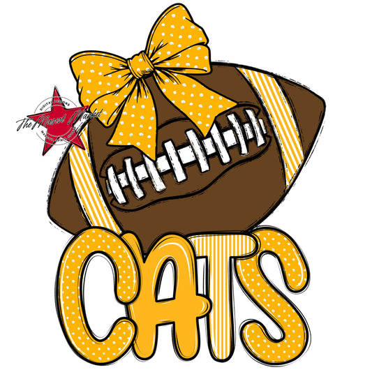 Cats Football Spirit Design-Yellow