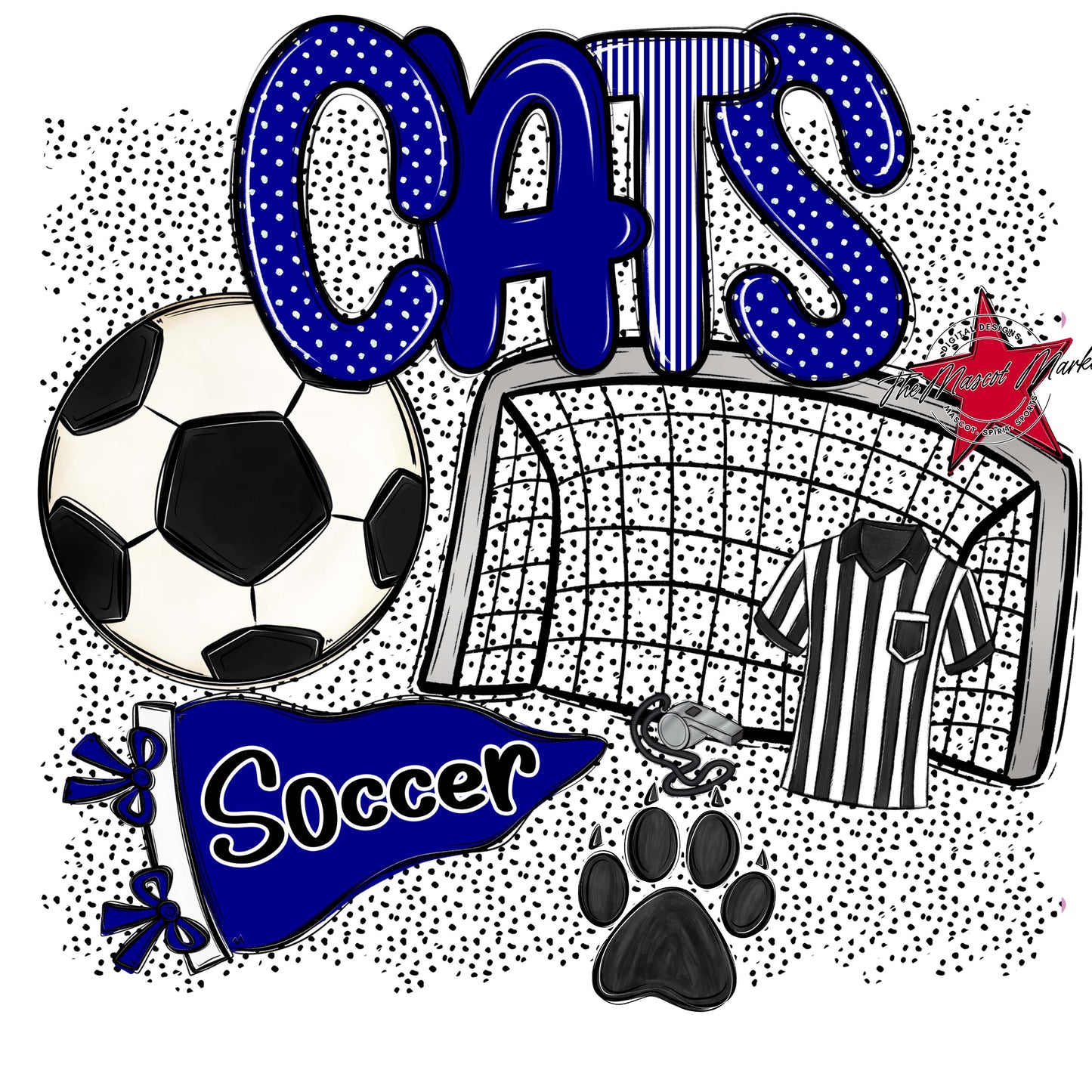 Cats Soccer Spirit-Blue