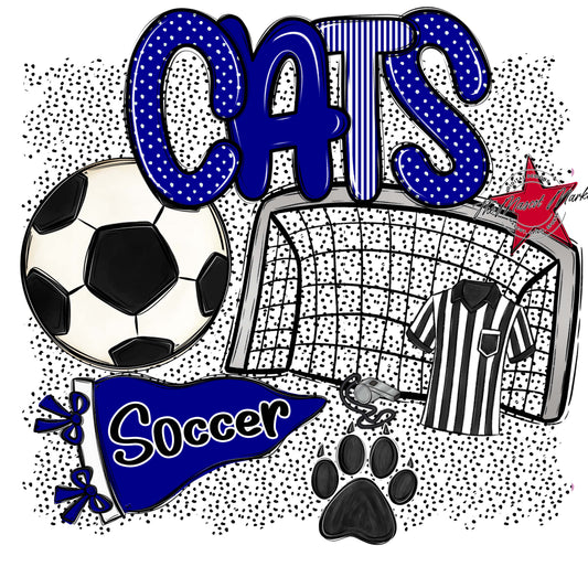 Cats Soccer Spirit-Blue