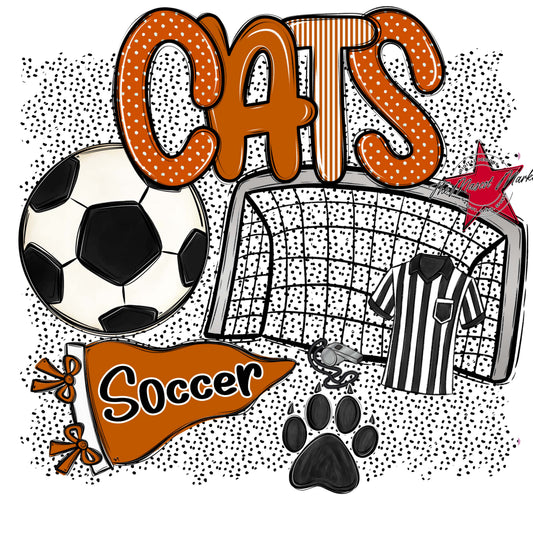 Cats Soccer Spirit-Burnt Orange