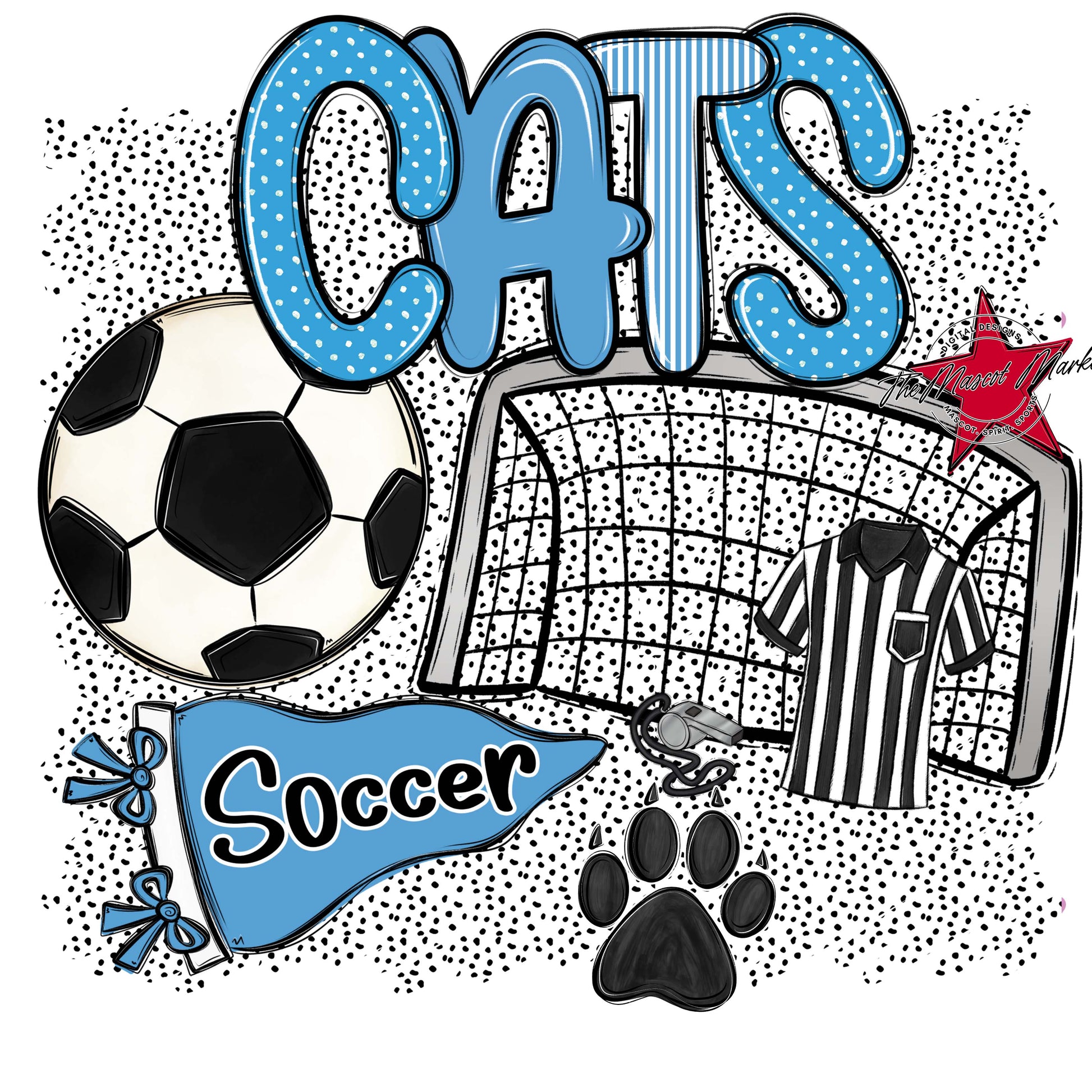Cats Soccer Spirit-Carolina Blue