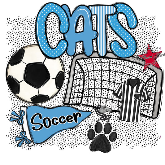 Cats Soccer Spirit-Carolina Blue