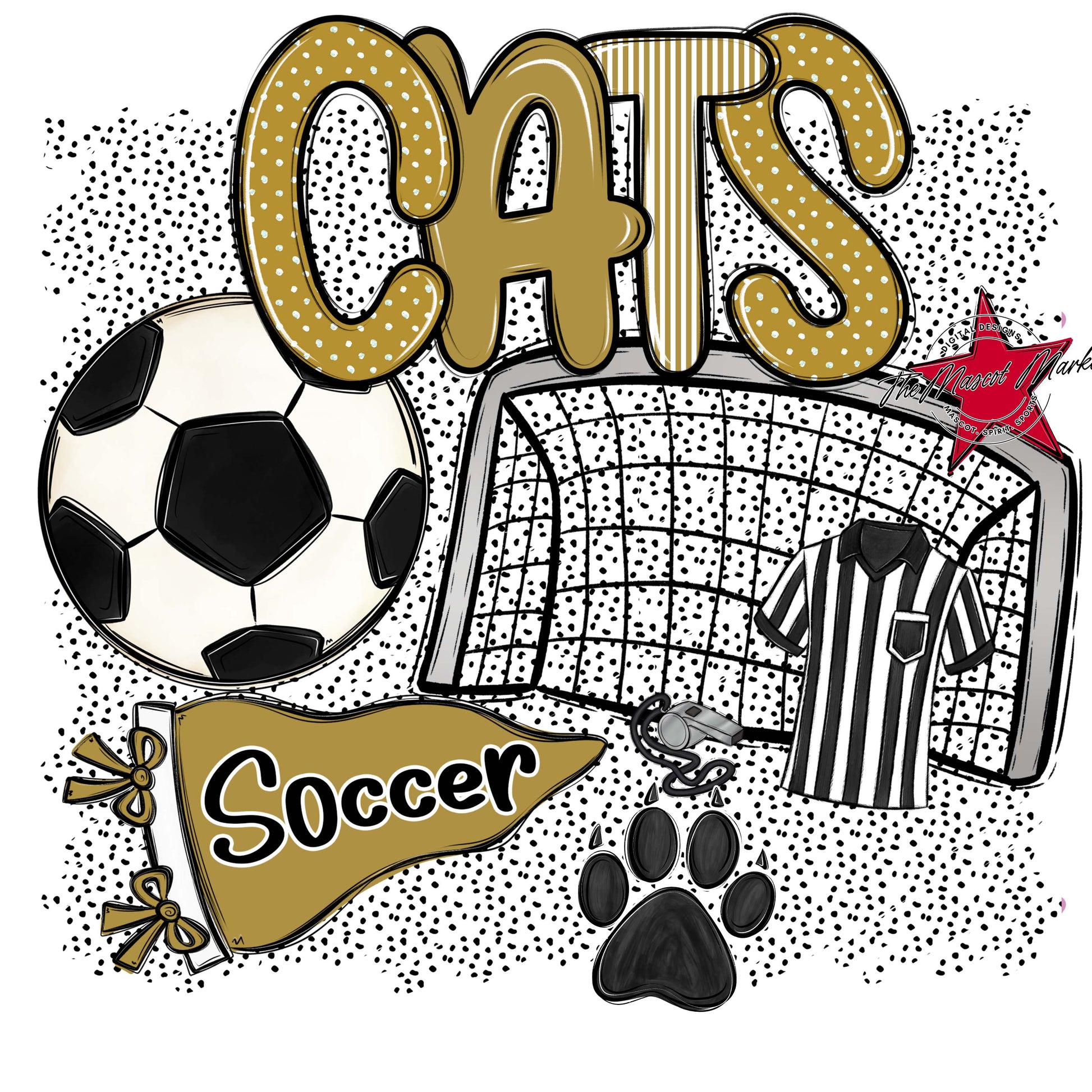 Cats Soccer Spirit-Gold