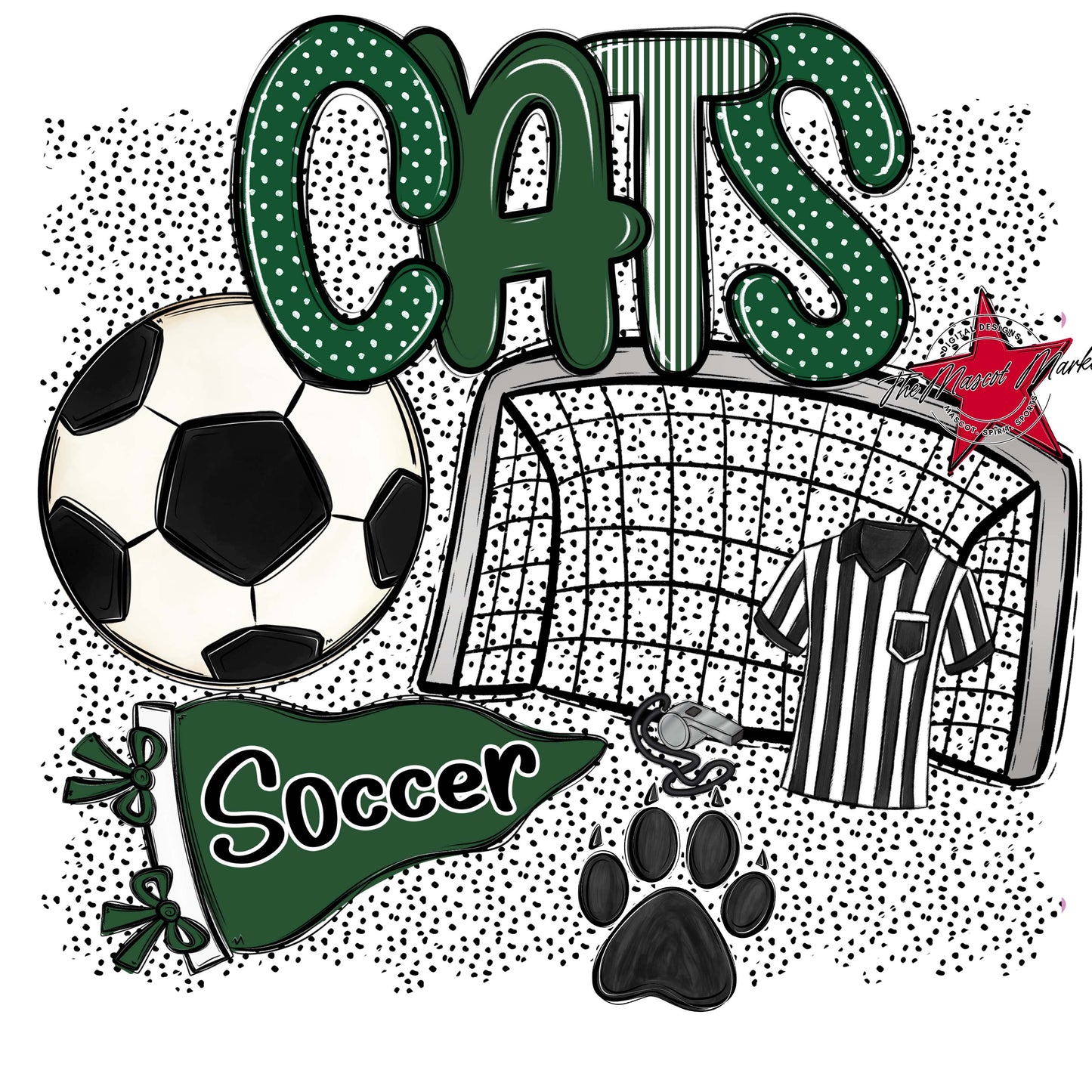 Cats Soccer Spirit-Green