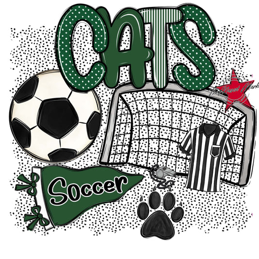 Cats Soccer Spirit-Green