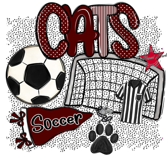 Cats Soccer Spirit-Maroon