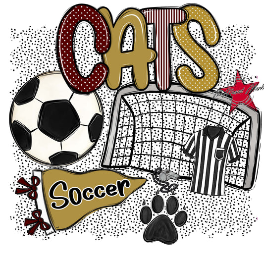 Cats Soccer Spirit-Maroon & Gold