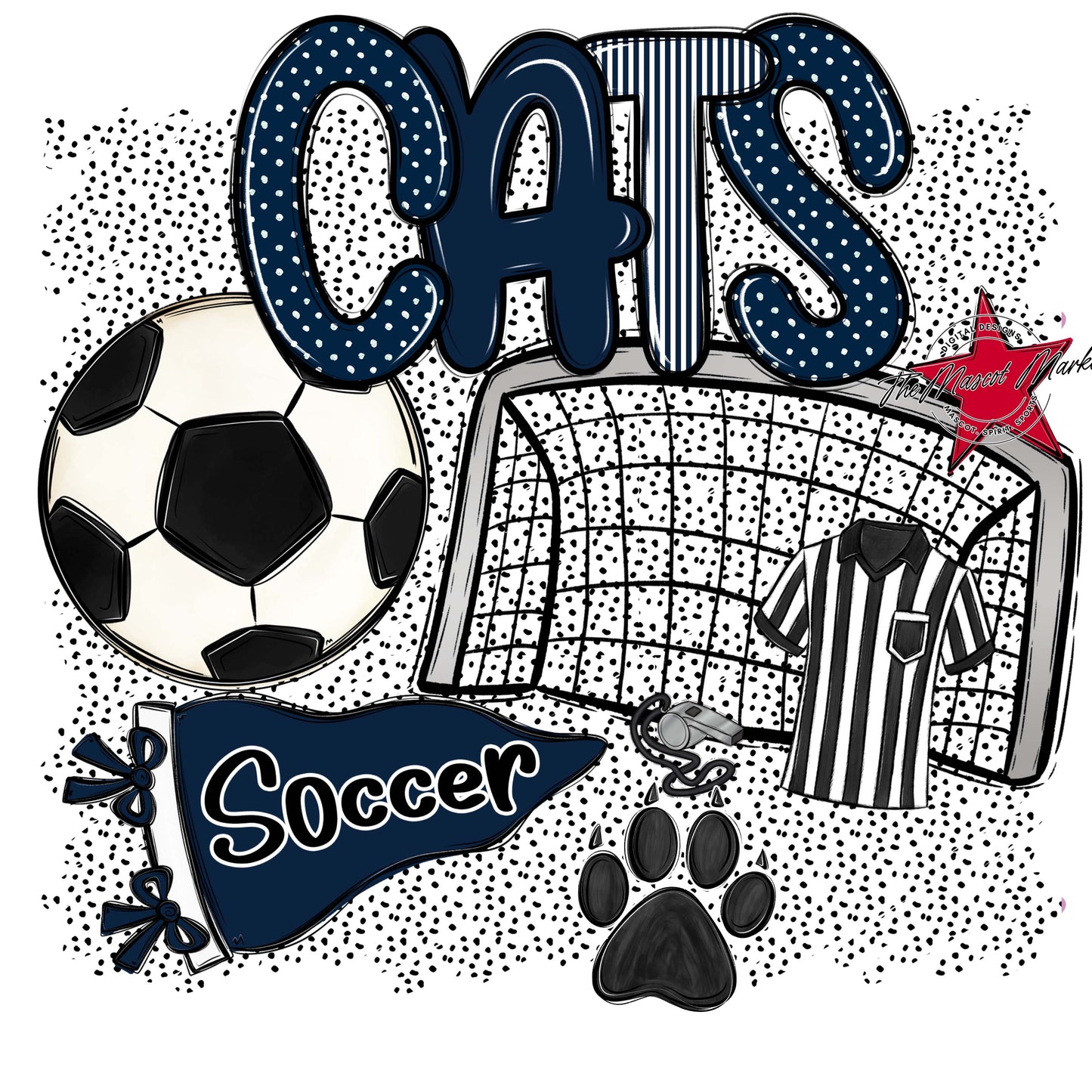 Cats Soccer Spirit-Navy