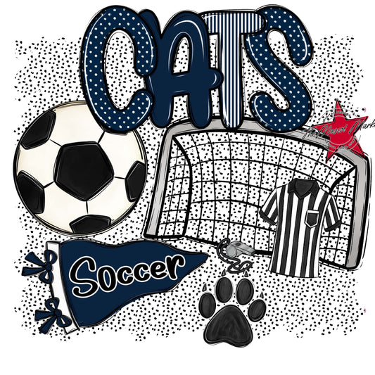Cats Soccer Spirit-Navy