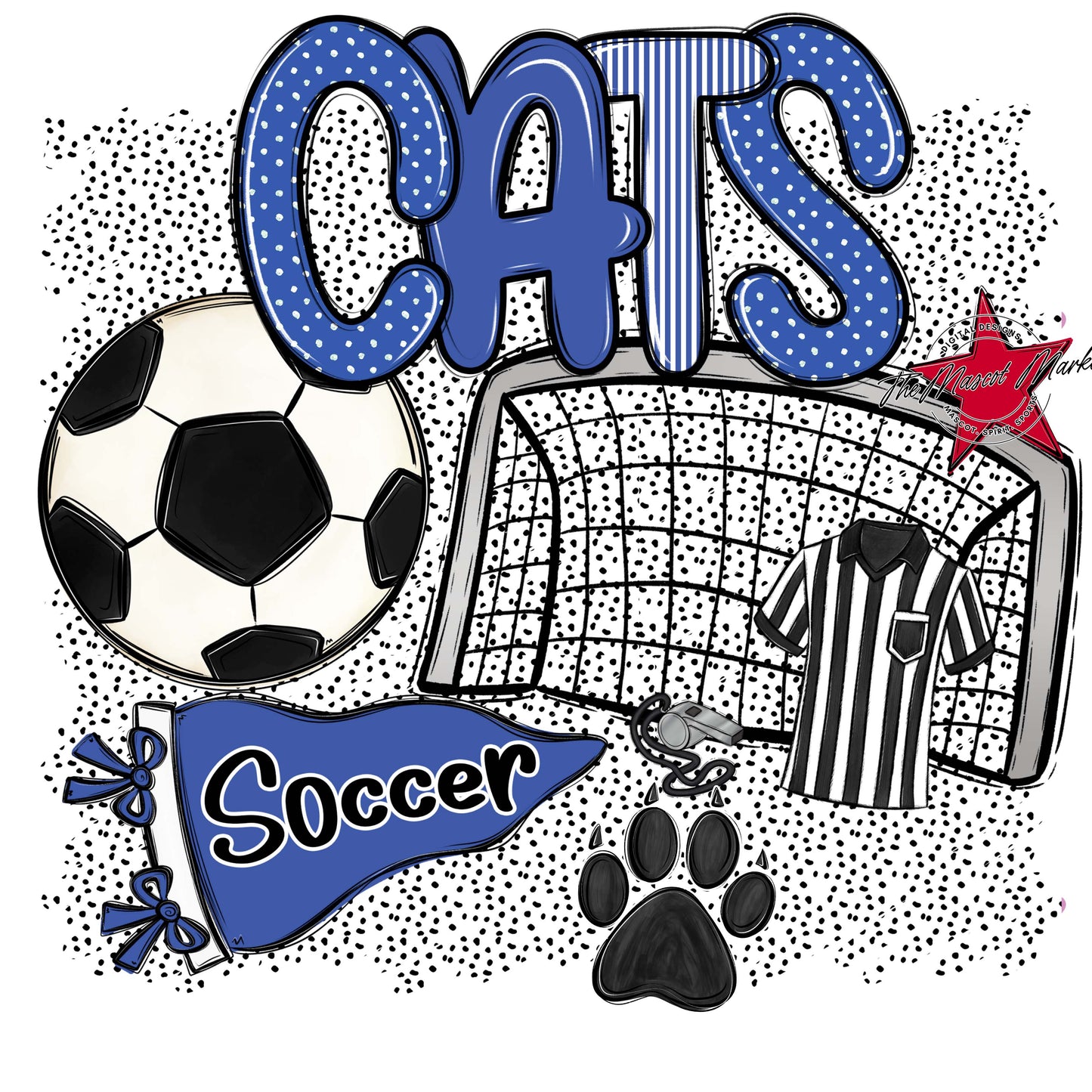 Cats Soccer Spirit-Off Blue