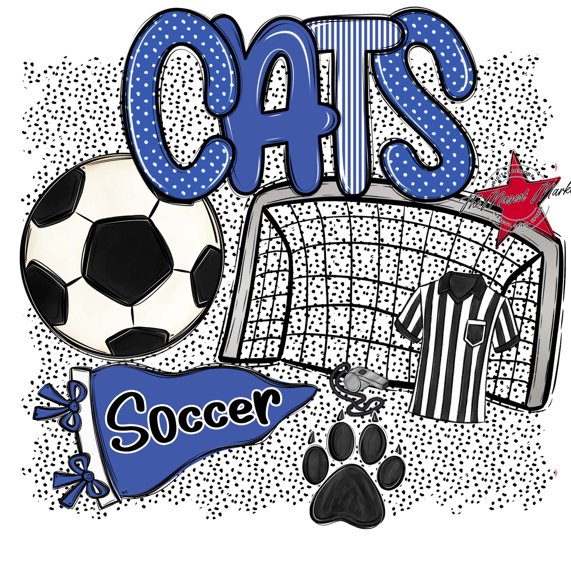 Cats Soccer Spirit-Off Blue