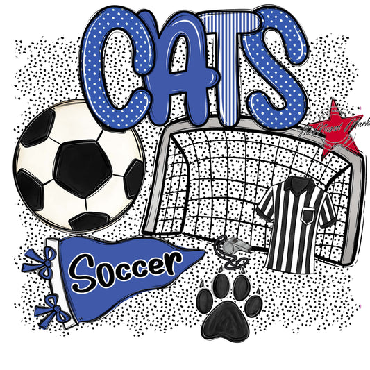 Cats Soccer Spirit-Off Blue