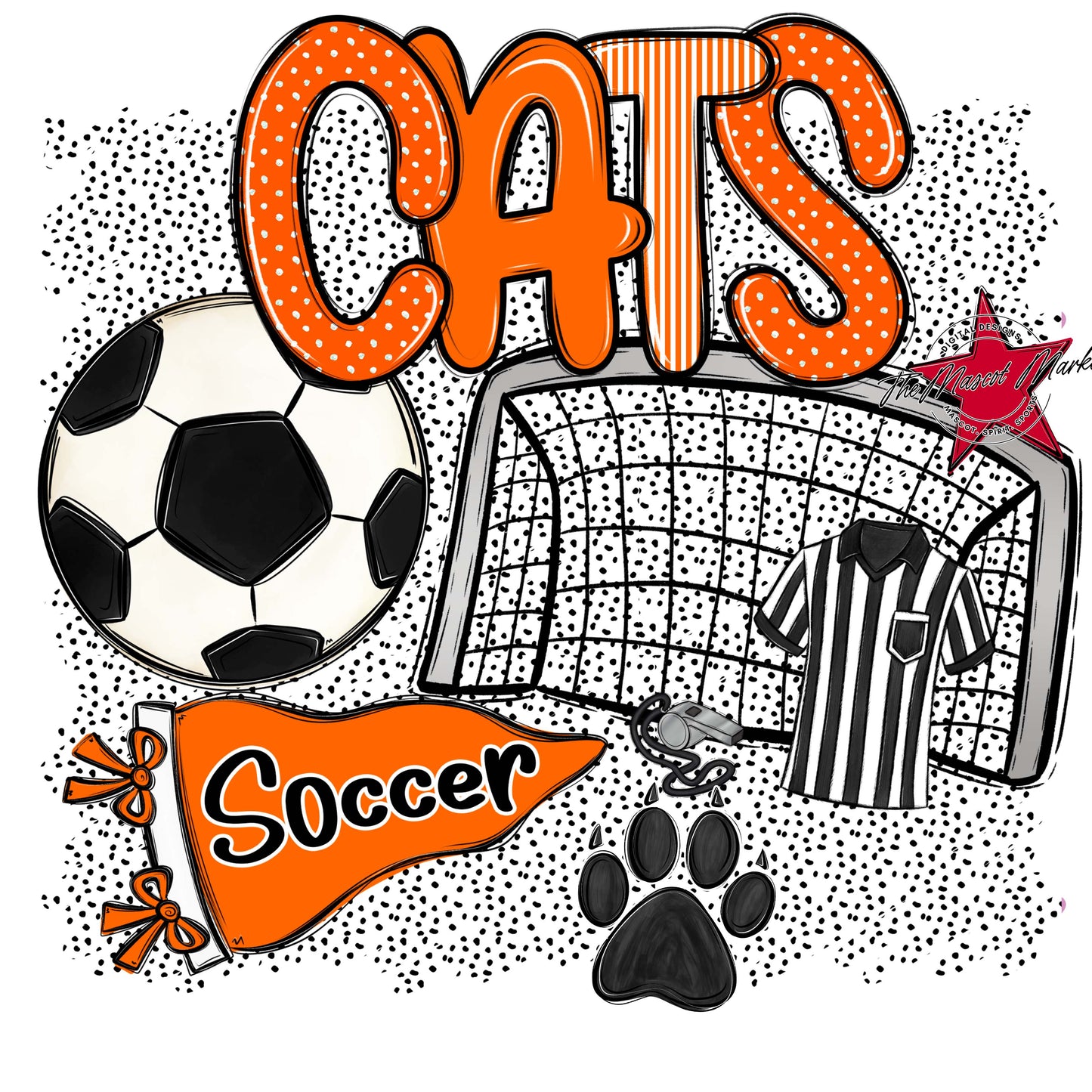 Cats Soccer Spirit-Orange