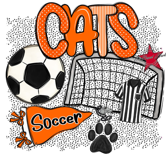 Cats Soccer Spirit-Orange