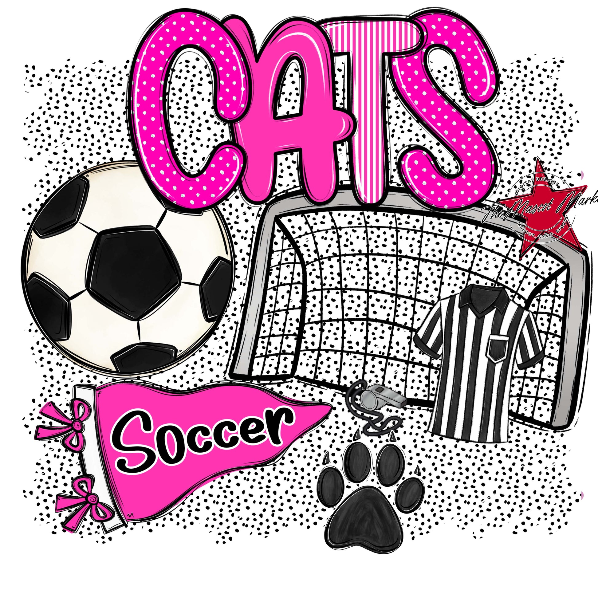 Cats Soccer Spirit-Pink