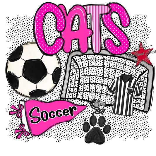 Cats Soccer Spirit-Pink