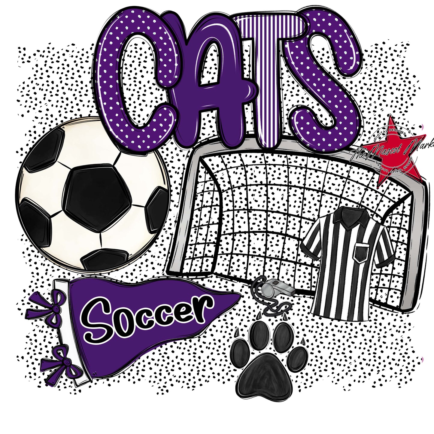 Cats Soccer Spirit-Purple