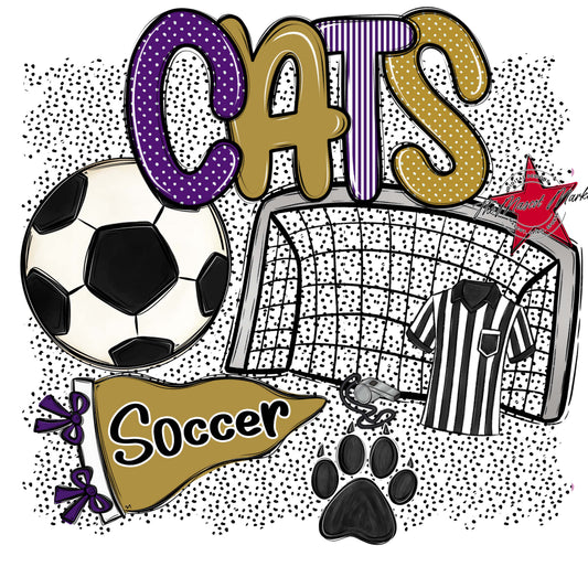 Cats Soccer Spirit-Purple & Gold