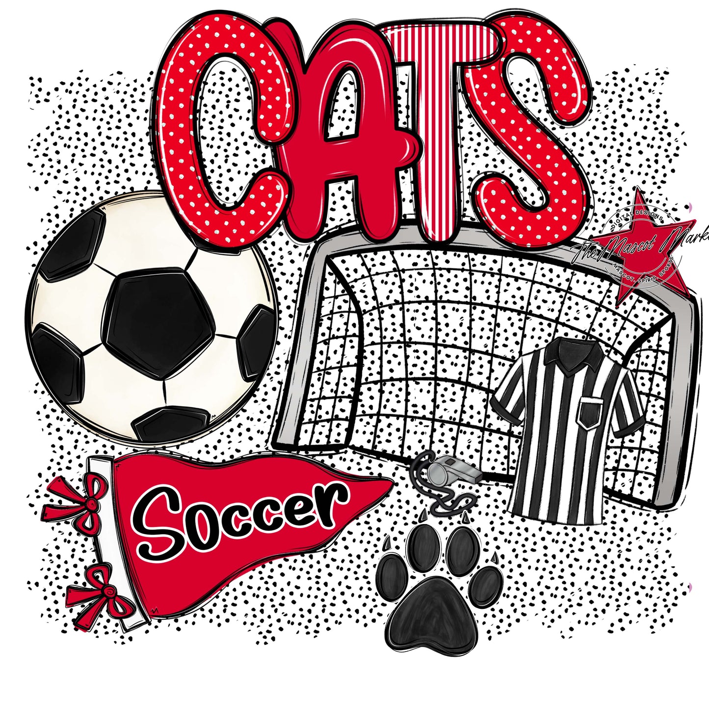 Cats Soccer Spirit-Red