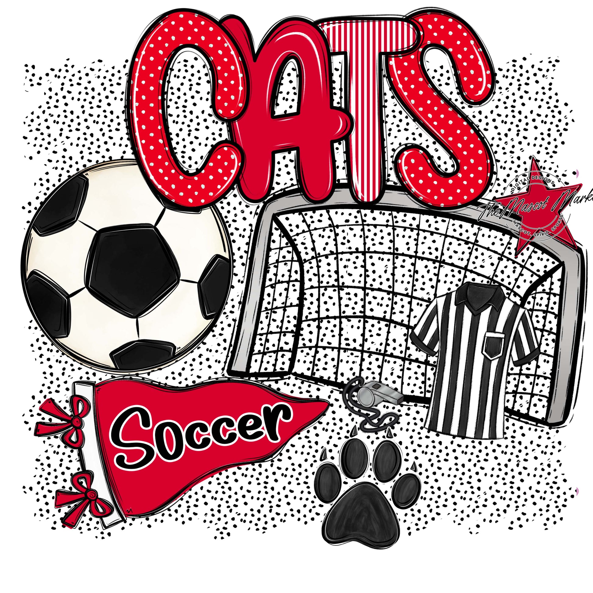 Cats Soccer Spirit-Red